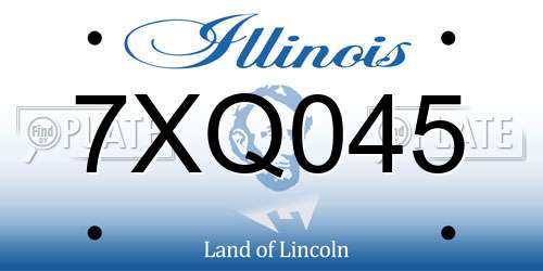 7XQ045 Illinois License Plate