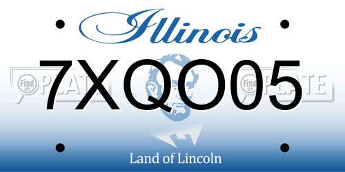 7XQO05 Illinois License Plate