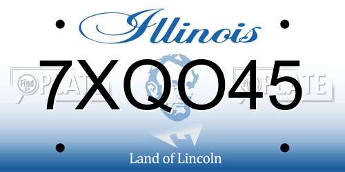 7XQO45 Illinois License Plate