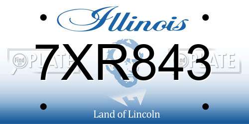 7XR843 Illinois License Plate