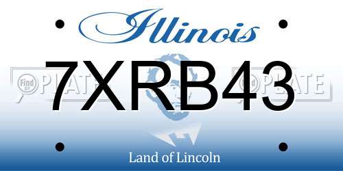 7XRB43 Illinois License Plate
