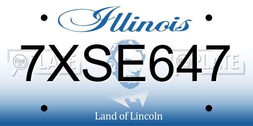 7XSE647 Illinois License Plate