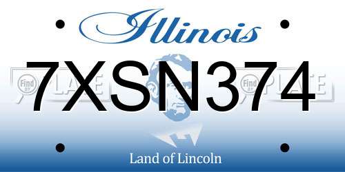 7XSN374 Illinois License Plate