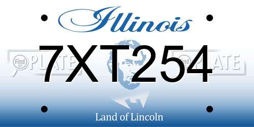 7XT254 Illinois License Plate