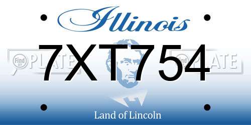 7XT754 Illinois License Plate