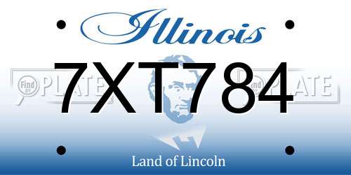 7XT784 Illinois License Plate