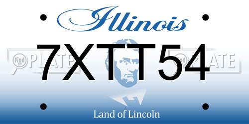 7XTT54 Illinois License Plate