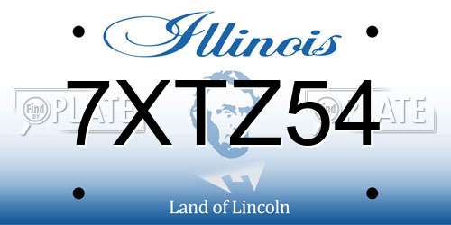 7XTZ54 Illinois License Plate
