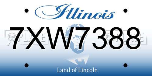 7XW7388 Illinois License Plate