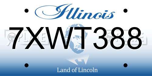 7XWT388 Illinois License Plate
