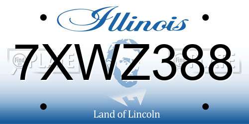7XWZ388 Illinois License Plate