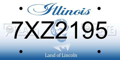 7XZ2195 Illinois License Plate