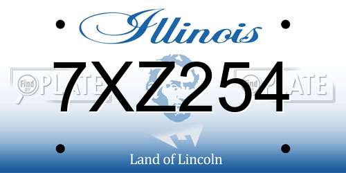 7XZ254 Illinois License Plate