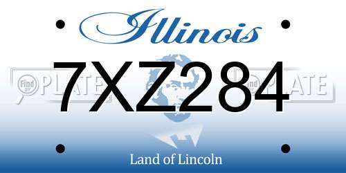 7XZ284 Illinois License Plate