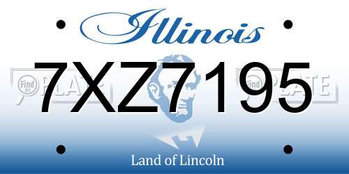 7XZ7195 Illinois License Plate
