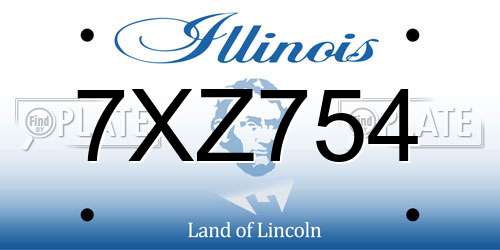 7XZ754 Illinois License Plate