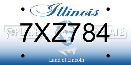7XZ784 Illinois License Plate