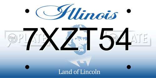 7XZT54 Illinois License Plate