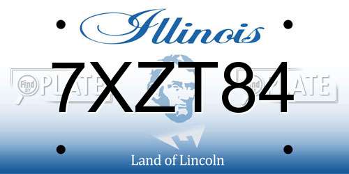 7XZT84 Illinois License Plate