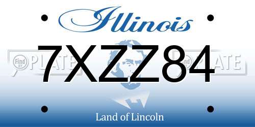 7XZZ84 Illinois License Plate
