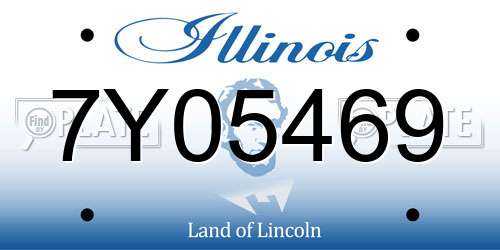 7Y05469 Illinois License Plate