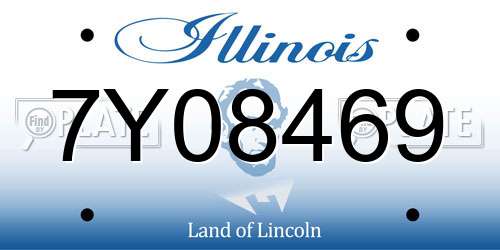 7Y08469 Illinois License Plate