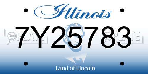 7Y25783 Illinois License Plate