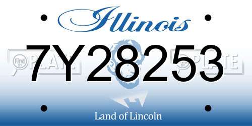7Y28253 Illinois License Plate