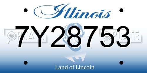 7Y28753 Illinois License Plate