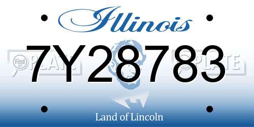 7Y28783 Illinois License Plate