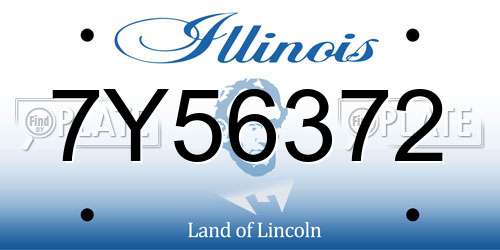7Y56372 Illinois License Plate