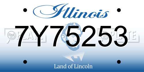 7Y75253 Illinois License Plate