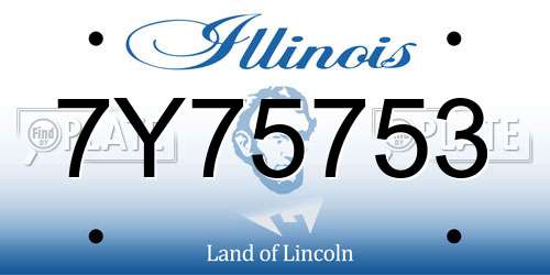 7Y75753 Illinois License Plate