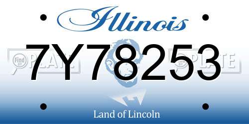 7Y78253 Illinois License Plate