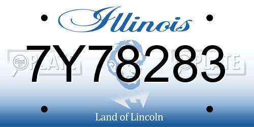 7Y78283 Illinois License Plate
