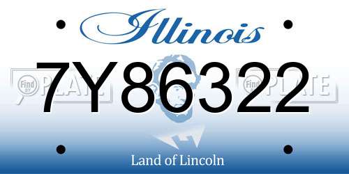 7Y86322 Illinois License Plate