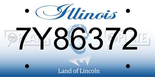 7Y86372 Illinois License Plate