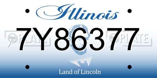 7Y86377 Illinois License Plate
