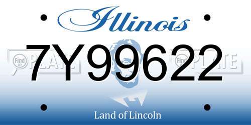 7Y99622 Illinois License Plate