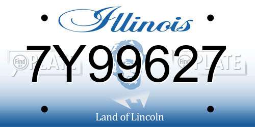 7Y99627 Illinois License Plate
