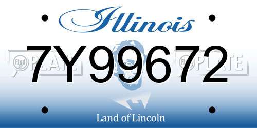 7Y99672 Illinois License Plate