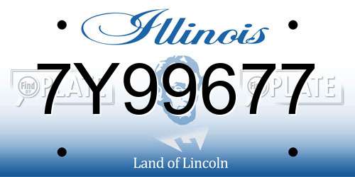7Y99677 Illinois License Plate