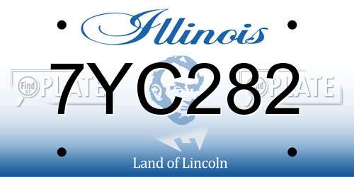 7YC282 Illinois License Plate