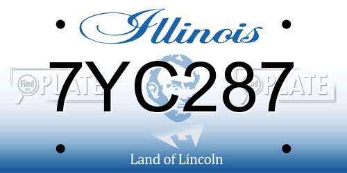7YC287 Illinois License Plate