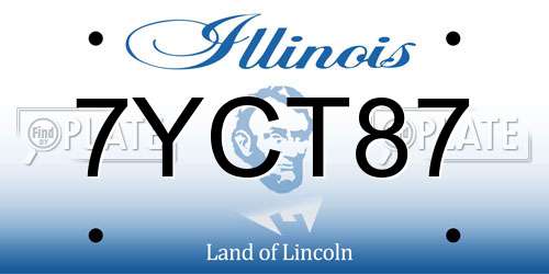 7YCT87 Illinois License Plate