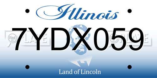 7YDX059 Illinois License Plate
