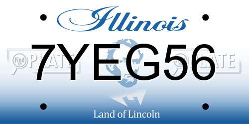 7YEG56 Illinois License Plate