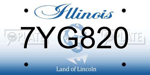 7YG820 Illinois License Plate