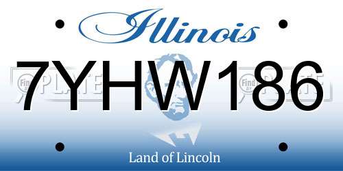 7YHW186 Illinois License Plate