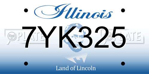 7YK325 Illinois License Plate